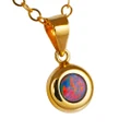 * A HOLIDAY FLASH 14KT GOLD AUSTRALIAN OPAL NECKLACE