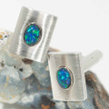 ENCHANTED TREEHOUSE STERLING SILVER GENUINE AUSTRALIAN OPAL CUFFLINKS