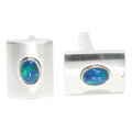 ENCHANTED TREEHOUSE STERLING SILVER GENUINE AUSTRALIAN OPAL CUFFLINKS
