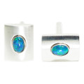 FOREST LAKE STERLING SILVER OPAL CUFFLINKS