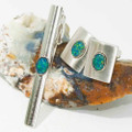 MOUNTAIN VIEW MEN'S OPAL JEWELLERY SET - OPAL CUFFLINGS & OPAL TIE BAR