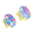RED ROYAL ESCAPE 14KT GOLD AUSTRALIAN  OPAL STUD EARRINGS