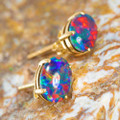 * 1 ROMAN HOLIDAY ESCAPE 14KT GOLD AUSTRALIAN  OPAL STUD EARRINGS * 1 ROMAN HOLIDAY ESCAPE 14KT GOLD AUSTRALIAN  OPAL STUD EARRINGS