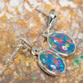 ENCHANTED WONDERLAND 14KT WHITE GOLD AUSTRALIAN OPAL DROP EARRINGS