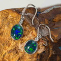 MAGICAL DESTINY 14KT WHITE GOLD & DIAMOND AUSTRALIAN OPAL DROP EARRINGS
