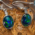 MAGICAL DESTINY 14KT WHITE GOLD & DIAMOND AUSTRALIAN OPAL DROP EARRINGS MAGICAL DESTINY 14KT WHITE GOLD & DIAMOND AUSTRALIAN OPAL DROP EARRINGS