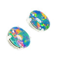 ELECTRIC SLIDE STERLING SILVER AUSTRALIAN  OPAL STUD EARRINGS