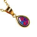 KISSED POWDER 14KT GOLD AUSTRALIAN OPAL NECKLACE