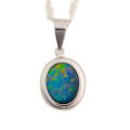 OCEAN SPLASH 14KT WHITE GOLD AUSTRALIAN OPAL NECKLACE