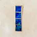 * 1 DEEP SEA 14KT WHITE GOLD AUSTRALIAN OPAL NECKLACE