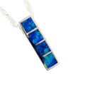* 1 DEEP SEA 14KT WHITE GOLD AUSTRALIAN OPAL NECKLACE