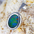 LAGOON EUPHORIC 14KT WHITE GOLD AUSTRALIAN OPAL NECKLACE