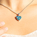 A TOKEN OF GRATITUDE STERLING SILVER AUSTRALIAN OPAL HEART PENDANT