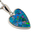 * 1 TOKEN OF GRATITUDE STERLING SILVER AUSTRALIAN OPAL HEART PENDANT