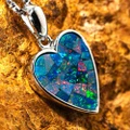 AUSTRALIAN OPAL HEART SHAPED NECKLACE