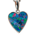AUSTRALIAN OPAL HEART SHAPED NECKLACE