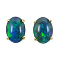 OCEANS MEDITATION 18KT YELLOW GOLD PLATED AUSTRALIAN OPAL STUD EARRINGS