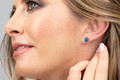 * 1 STAR LIGHT 14KT YELLOW GOLD AUSTRALIAN  OPAL STUD EARRINGS