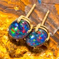 *1 AN OPAL MINE 14KT YELLOW GOLD AUSTRALIAN OPAL STUD EARRINGS