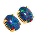 *1 AN OPAL MINE 14KT YELLOW GOLD AUSTRALIAN OPAL STUD EARRINGS