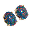 PRECIOUS BLAST 14KT YELLOW GOLD AUSTRALIAN OPAL STUD EARRINGS