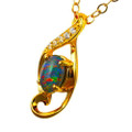 MERRY GO ROUND 18KT YELLOW GOLD PLATED AUSTRALIAN  OPAL NECKLACE
