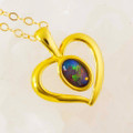 BEAUTY & GRACE 18KT YELLOW GOLD PLATED AUSTRALIAN OPAL NECKLACE