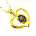 BEAUTY & GRACE 18KT YELLOW GOLD PLATED AUSTRALIAN OPAL NECKLACE