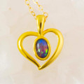 BEAUTY & GRACE 18KT YELLOW GOLD PLATED AUSTRALIAN OPAL NECKLACE BEAUTY & GRACE 18KT YELLOW GOLD PLATED AUSTRALIAN OPAL NECKLACE