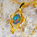 LICORICE POP 18KT YELLOW GOLD PLATED AUSTRALIAN  OPAL NECKLACE