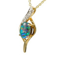 CANDY BLAST 14KT GOLD & DIAMOND AUSTRALIAN OPAL NECKLACE