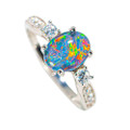 Genuine Australian Opal Ring 925 Sterling Silver-Miner Direct Authority