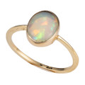 RAINBOW CLEAR 14KT YELLOW GOLD AUSTRALIAN OPAL RING