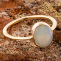 RAINBOW CLEAR 14KT YELLOW GOLD AUSTRALIAN OPAL RING
