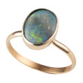 HIGH LIGHT 14KT YELLOW GOLD AUSTRALIAN OPAL RING