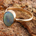 HIGH LIGHT 14KT YELLOW GOLD AUSTRALIAN OPAL RING