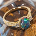 *1 A ROYAL LUXE14KT YELLOW GOLD PLATED AUSTRALIAN  OPAL RING