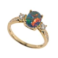 *1 A ROYAL LUXE14KT YELLOW GOLD PLATED AUSTRALIAN  OPAL RING