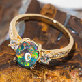 *1 A ROYAL LUXE14KT YELLOW GOLD PLATED AUSTRALIAN  OPAL RING