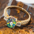*! ROYAL LUXE14KT YELLOW GOLD PLATED AUSTRALIAN  OPAL RING