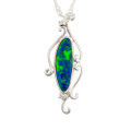 LOVE WHITE CASTLE 14KT YELLOW GOLD AUSTRALIAN SOLID WHITE OPAL NECKLACE