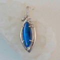 CRYSTAL MOUNTAIN 18KT WHITE GOLD & DIAMOND AUSTRALIAN SOLID BLACK OPAL NECKLACE