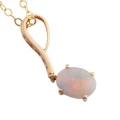 * 1 NARADA FALLS 14KT ROSE GOLD & DIAMOND AUSTRALIAN SOLID WHITE OPAL NECKLACE