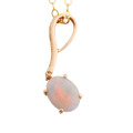 NARADA FALLS 14KT ROSE GOLD & DIAMOND AUSTRALIAN SOLID WHITE OPAL NECKLACE