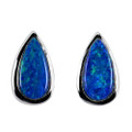 COLORFUL DREAM STERLING SILVER AUSTRALIAN OPAL STUD EARRINGS