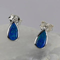  COLORFUL DREAM STERLING SILVER AUSTRALIAN OPAL STUD EARRINGS