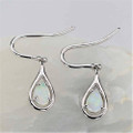 SNOW WHITE STERLING SILVER AUSTRALIAN OPAL DROP EARRINGS