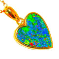 CUPIDS LOVE 14KT YELLOW GOLD AUSTRALIAN OPAL NECKLACE