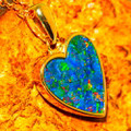 CUPIDS LOVE 14KT YELLOW GOLD AUSTRALIAN OPAL NECKLACE