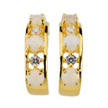  CRYSTAL CASTLE GOLD PLATED AUSTRALIAN WHITE OPAL DROP EARRINGS